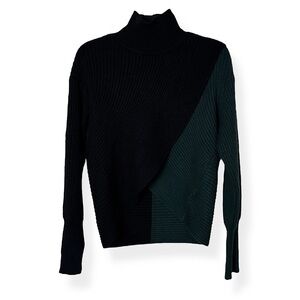 3/$20💥 Express black & green ribbed‎ knit turtleneck sweater
